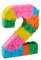 Relaxdays Pinata Geburtstag, Zahl 2, zum Aufhängen, Kinder & Erwachsene, Papier, zum selbst Befüllen, Piñata, bunt