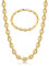 AFSTALR Collana Chicco di caffè Uomo Acciaio Inossidabile 9mm Bracciale Chicco di caffè in Set Bracciale con Catena Uomo Gioielli Oro Hip Hop di caffè Argento 56CM