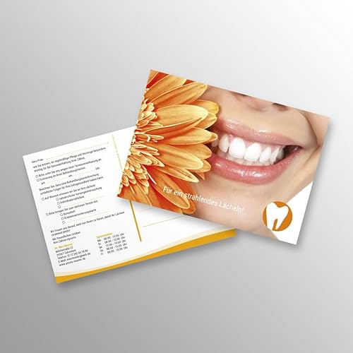 dentalprint - Individuelle Recallkarten für Zahnarztpraxen, DIN A6 (1.000 Stück)