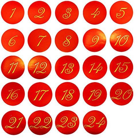 Oblique Unique® 24 Adventskalender Sticker Zahlen Aufkleber für Weihnachten zum Basteln und Verzieren - wählbar (Rose Vergoldet)