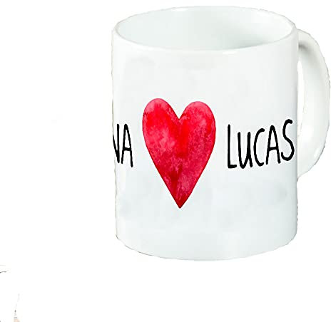 calledelregalo Regalo personalizado para parejas: Taza con corazón personalizada