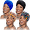 SATINIOR 4 Stück Afrikanisches Muster Headwrap Vorgebundene Haube Turban Knot Beanie Kopf Hat (Reine Schwarz Blaue, Gelb Lila Blume)