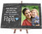 wandmotiv24 Schiefertafel Vatertag mit Holz-Staffelei, Personalisiert mit Foto + Spruch in Blau, Digitaldruck, Querformat 30x20cm Schieferplatte, Geschenkidee Papas, Väter, Fotogeschenk M0163