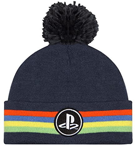 PlayStation Classic Logo Jungen Beanie mit Pom, Offizielle Ware. | PS5 PS4 Gamer Kinder Hut, Jungen-Kleidung, Spiele-Fan-Geburtstags-Geschenk-Idee