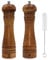 Moulin à Poivre, Moulin Poivre et Sel en Bois Moulins à épices Salière et Poivrière Réglables Broyeur d'Épices en Céramique avec Brosse de Nettoyage, 8 Pouces