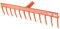 KOTARBAU® Rechen 510 mm mit 12 Zinken Harke aus Kunststoff Gartenharke Handharke Gartenrechen zum Fegen von Laub Gras Gartengeräte Gartenwerkzeug Orange ohne Stiel