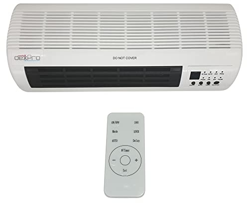 Dexpro 2kW Electric Over Door Heater Air Curtain with Thermostat, Cool Setting, Remote Control and Timer: Lot 20 Compliant,White,DXPTC2