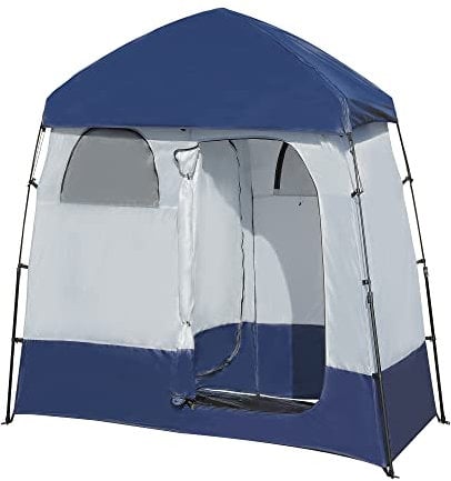 Betterhood Camping Shower Tent Oversize Space Privacy Tent Portable Outdoor Shower Tents for Camping with Floor Changing Tent Dressing Room Easy Set Up Shower Privacy Shelter 2 Rooms Toilet Tent
