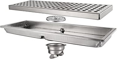 WRIST Drenaje De Ducha Lineal, Desagüe De Piso Rectangular De 12 Pulgadas Desagüe De Piso De Ducha Rectangular De Acero Inoxidable con Cubierta De Rejilla Rejilla Extraíble