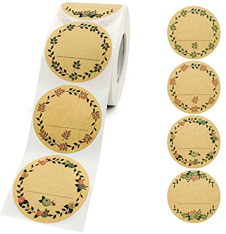 500 Pieces Adhesive Stickers Roll (5 * 5cm) for Store Owners, Crafts, Jar and Canning Labels, Price Tags