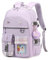 KIDNUO Rucksack für Mädchen, 39,6 cm (15,6 Zoll), Laptop, Schultasche, Kinder, Elementar, College, Rucksäcke, Büchertaschen für Mädchen, Teenager, Frauen, Studenten, Violett, Large, Laptop-Rucksack