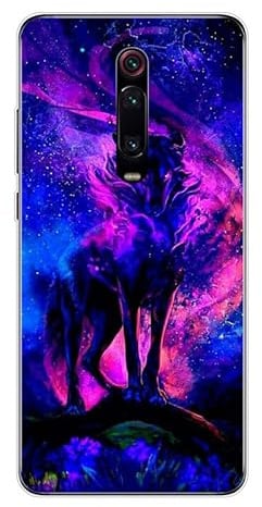 KARTXITAI Hülle Kompatibel mit Xiaomi Mi 9T Pro, Stoßfeste Schutzhülle mit Weiche Silikon Bumper Case Handyhülle Anti-Kratzt Transparent Rückseite - Wolf