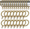 Heyu-Lotus 50Pcs Metal Brass Curtain Rings With Hanging Hooks for Poles and Rods, Drapery, and Shower, 30mm Internal Diameter