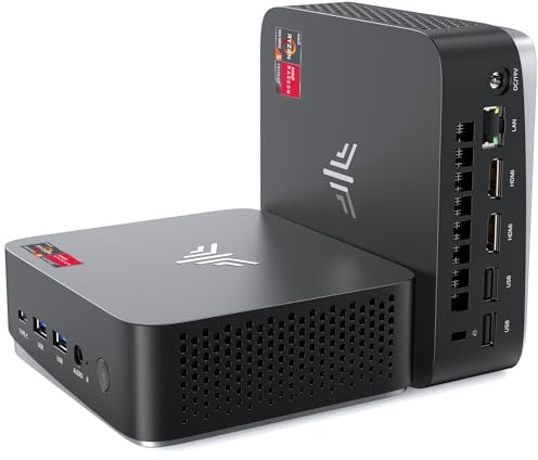 NiPoGi Mini PC Dual Ethernet PCAMD Ryzen 5 5675U(6C/12T) Kleiner PC, 16GB RAM(Dual Channel) 512GB SSD Mini Computer Desktop mit Typ-C/4K HDMI/3-Bildschirm-Display/WiFi5 für Büro/Handel/Gamer