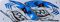 Hai Shark Grosse Flammen Zähne blau Sticker Aufkleber Folie 1 Blatt 350 mm x 150 mm wetterfest Motorrad Fahrrad Skateboard Auto