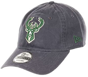 New Era Milwaukee Bucks NBA Team Graphite 9Twenty Unstructured Strapback Cap - One-Size
