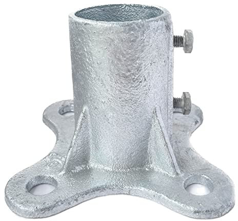 Warmwu Chain Link Fence Post 2 1/2 Floor Flange Pipe Flange Galvanized Fence Post(Pack of 1, Sliver)