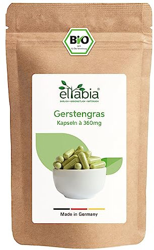 Bio Gerstengras Kapseln 500 Stück | Hochdosiert 1080mg Tagesdosis | Gerstengraspulver aus deutschem Anbau | 100% rein ohne Zusätze (DE-ÖKO-007) | Vegan und ideal für unterwegs