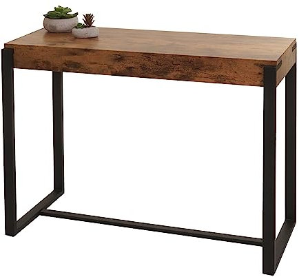 Mendler Konsolentisch HWC-L53, Telefontisch Arbeitstisch Beistelltisch Ablagetisch, Metall 81x100x40cm - dunkle Wildeiche