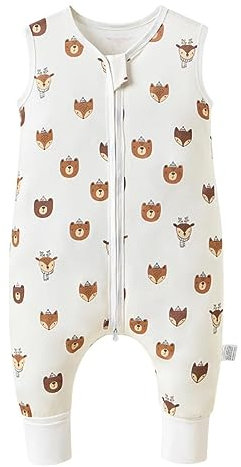 Fairy Baby schlafsack mit füßen 1.0 Tog Baumwolle Schlafsack Baby ganzjahres schlafsack mit beinen kleinkind Schlafanzug für Jungen und Mädchen