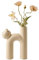 Katze Keramik Vase und Getrocknete Blumen Set Cute Tube Flasche für Tisch Bücherregal Mantel und Eingang Bad Küche Büro Hochzeit Dekor,White