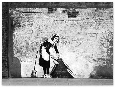 Foto-Poster, Wanddekoration, 40 x 30 cm, Banksy Maid Nr. H5014M_PL1A