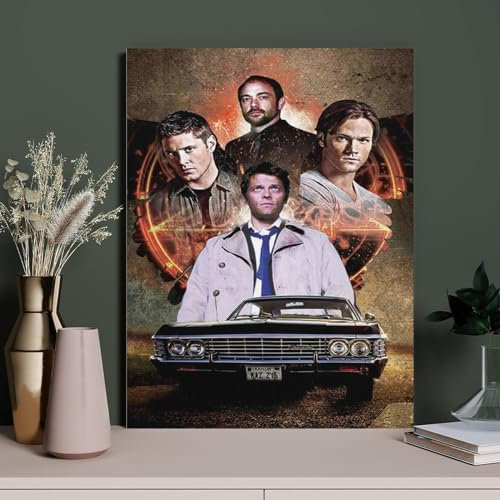 5D Diamond Painting Supernatural TV-Serie Handsome Boy Sam Home（Round Diamond）50x60cm-73