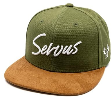 Du Hirsch Bayerisches Snapback Cap Servus Khaki Canvas One Size