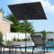 PURPLE LEAF Parasol de Jardin Exterieur inclinable 120 x 180 cm Rectangulaire Parasols en aluminium Toile Protection UV pour Balcon Terrasse Patio, Gris