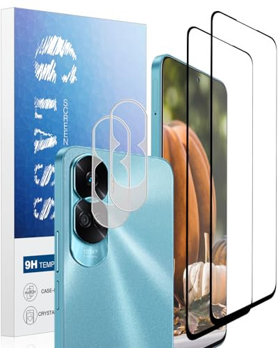 pehael Protector de Pantalla Honor 90 Lite Cristal Templado [Dureza 9H Protector Pantalla][Anti-Scratch][Sensible al Tacto][3 Cristal Templado y 2 Protector de Lente de Cámara]