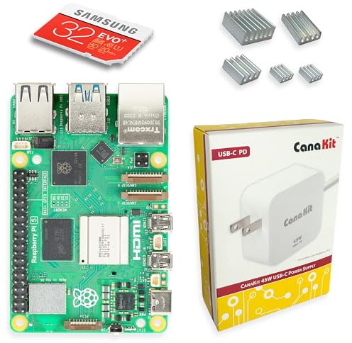 CanaKit Raspberry Pi 5 Basic Kit (8GB RAM | 32GB SD Card)