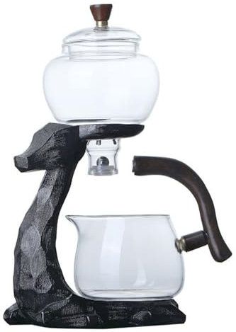 ggtuyt Teekannen magnetische Teekannen Borosilikat Tropftea -Topf -Hirsch Basis Automatisch Tee Set Elegant Wärmefeste Glas -Teekanne Set für Teerouse Home Office