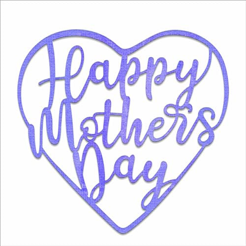 XMZZMX Metall-Stanzformen Happy Mothers' Day für Kartenherstellung, Papierpräge-Stanzschablonen-Set, Vorlagen, Aufbewahrungstaschen, Zubehör, Fotorahmen, Album, DIY, Scrapbooking, Schablonen-Sets