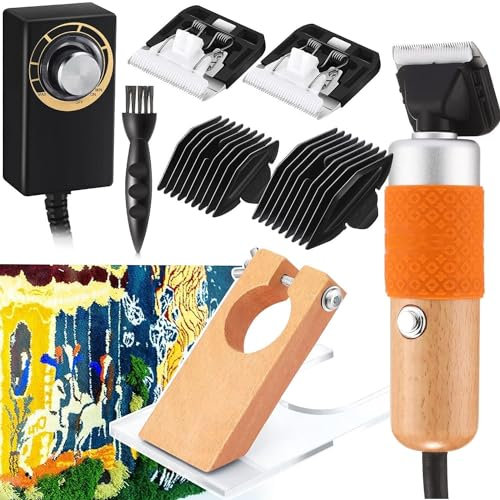 AUTUMFLATGAO Tufting-Trimmer-Teppichschneidemaschine, Teppichschneider Mit Scherführung, Tufting-Schnitzwerkzeuge, 200W-Teppich-Tufting-Carver-Schermaschine, Für Die Tufting-Herstellung Von Teppichen