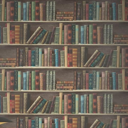 SOPHIE LAURENCE Retro Library Bookshelf Wallpaper - 0.53 X 0.53 M