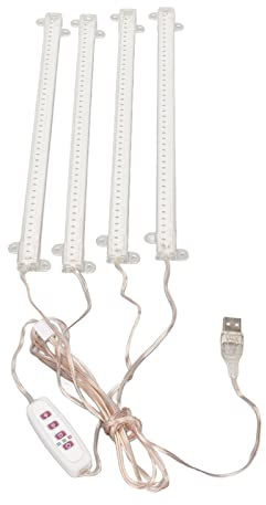 Akozon Pflanzenwachstumslicht, Funktion, Vollspektrum-LED-Licht für den Innenbereich, Zuhause, Sukkulenten, 4 Köpfe, USB-Stecker, Dimmbar, Timer (Rot + Blau)