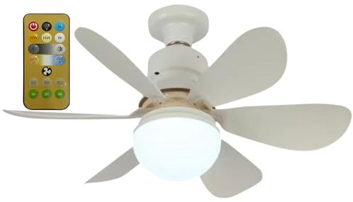 Asslye Ventilatore da Soffitto con Luce Moderno 30W Ventilatore da Soffitto a Basso Profilo 86V-265V Fanale da Soffitto LED 3 Velocità della Ventola per Uffici Domestici