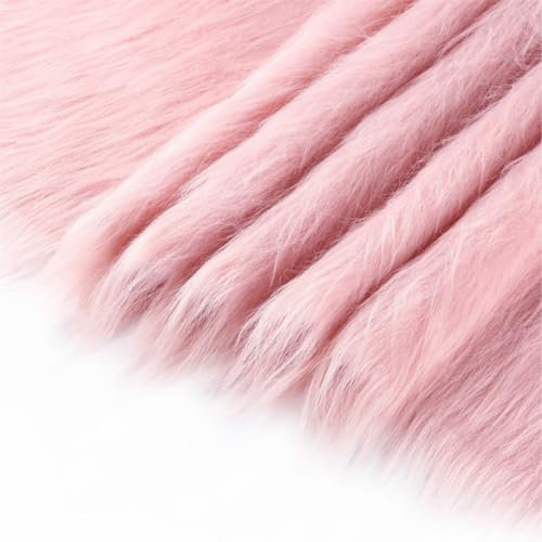 Maikeduo Kunstfell Zum Basteln, 50 X 180 cm, Quadratischer Aufnäher für Zwergenkostüm, Bodendekoration Matte, Kunstleder Fell Stoff (Koreanisches Rosa)