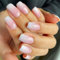 24pcs French False Nails - Pink Gradient Fake Nails - Pink White French Tip False Nails with Glue - Medium Length Glossy Full Cover Press on Nails Long Lasting DIY Manicure