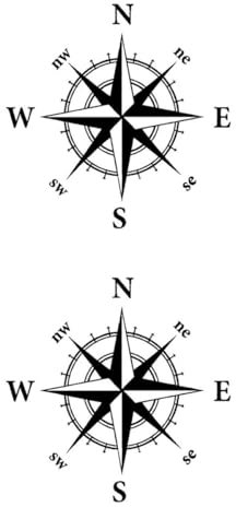 2pcs Compass Stickers for Car,Hood Auto Waterproof Vinyl Decals for SUV Off-Road Vehicles Car Body Side Door Trunk Universal Waterproof Vinyl Car Stickers