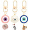 JIEYAO 3 Stück Bunte Böser Blick Schlüsselanhänger, Evil Eye Schlüsselanhänger Glücksschutz Glücksbringer Amulett Türkisches Auge Autoschlüsselring für Damen Tasche Schlüssel Schmuck