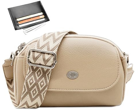 Tokeya Handy Umhängetasche PU Leder Crossbody Bag Damen Handytasche zum Umhängen, Umhängetasche Damen Klein Moderne Taschen mit Abnehmbarem Schultergurt für Tägliches Arbeiten Einkaufen Reisen, Khaki