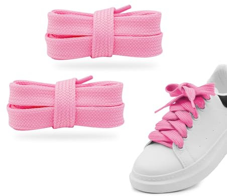 Hugwish Lacet Plat Large Pour Chaussures Campus 00s, 18mm, Remplacement Épais (1, Rose, 120cm)