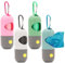 4 Stück Kotbeutelspender, Hundekotbeutel Spender Hundekotbeutelhalter mit LED-Taschenlampel und Karabinerhaken, Hundekotbeutelspender inkl 60 Kotbeutel