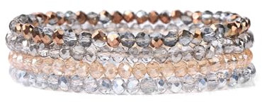 Damen Kristall Perlen Armband, Mehrschichtiges Steine Armband, Boho Modeschmuck Armband Damen, Mehrschichtige Kristall Stein Perlen Armbänder, Stapelbares Damen Yoga Armband für Frauen (Bunt 5)