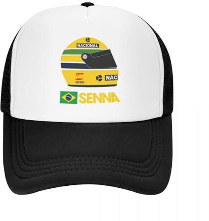 Senna Caschi Gialli Motocross Racing Outdoor Mesh Baseball cap Mens Personalizzato Cappelli con Visiera Quattro Stagioni Cappello Solare