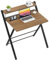 GreenForest Folding Desk with Monitor Shelf,Medium Size Computer Desk No-Assembly,Small Desk for Small Space,Espresso