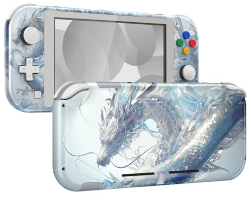 eXtremeRate Full Case Gehäuse für Switch Lite Console, DIY-Ersatz Hülle & Buttons & Schutzfolie Ersatzteile Custom Shell Kit für Nintendo Switch Lite Konsole-Kristall Drache