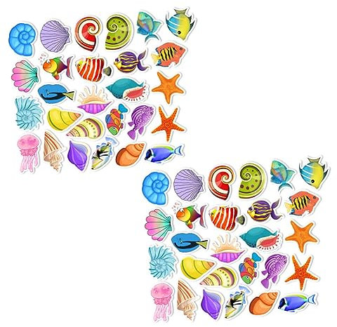 PHENOFICE 2sätze Meer Aufkleber Aesthetic Sticker Für Wasserflaschen Laptop Notebook Decor Strand Aufkleber Meeresaufkleber Für Junge Mädchen Jugendliche Frauen Meeres-Tier Meeres-