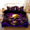 UGZDEA Totenkopf Bettwäsche Set 220x240cm, Gothic Schwarz Skull Motiv Print Bettwäsche Set, Halloween Microfaser Bettwäsche Set Mit Reißverschluss (Totenkopf-2, 220x240cm)